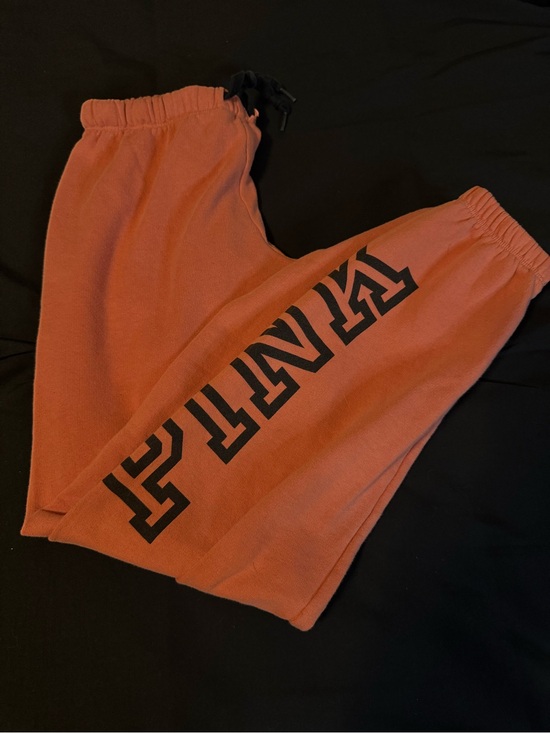 PINK Victoria's Secret Pants - PINK Victoria's Secret Rust Orange Sweatpants with Black PINK Logo